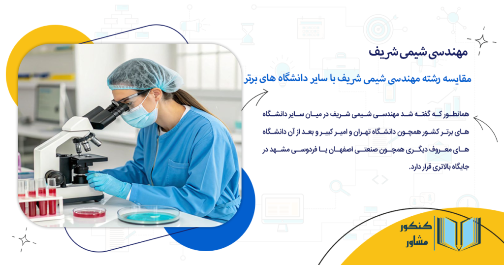 مقایسه رشته مهندسی شیمی شریف با سایر دانشگاه های برتر