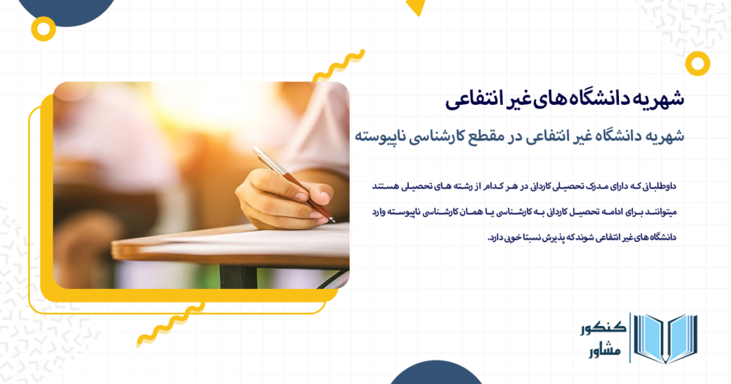 شهریه دانشگاه غیر انتفاعی در مقطع کارشناسی ناپیوسته