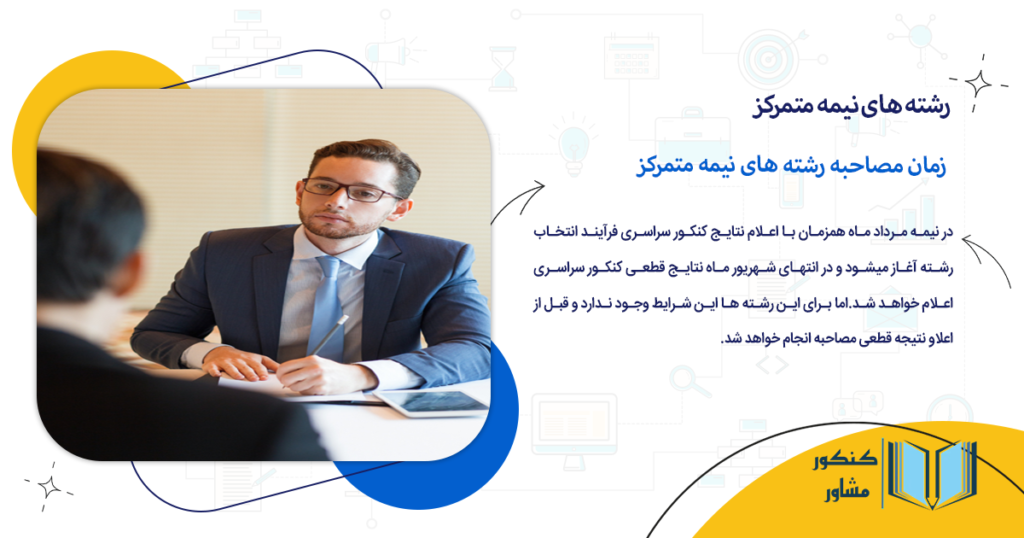 زمان مصاحبه رشته های نیمه متمرکز