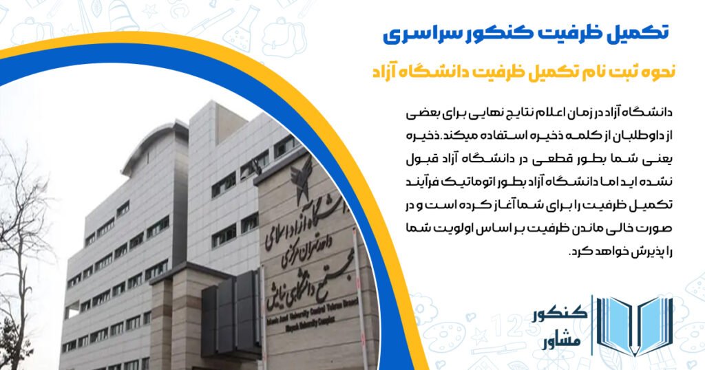 (تکمیل طرفیت کنکور سراسری)نحوه ثبت نام تکمیل ظرفیت دانشگاه آزاد