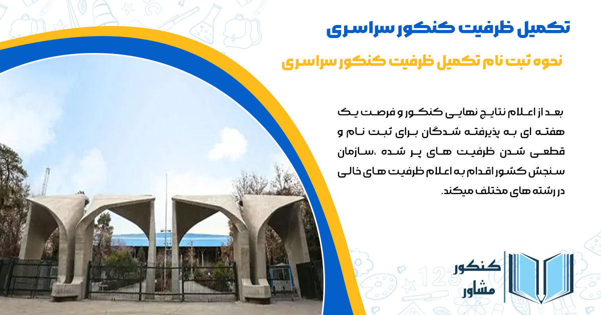 نحوه ثبت نام تکمیل ظرفیت کنکور سراسری