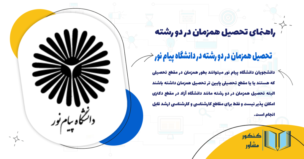 شرایط تحصیل همزمان در دو رشته در دانشگاه پیام نور