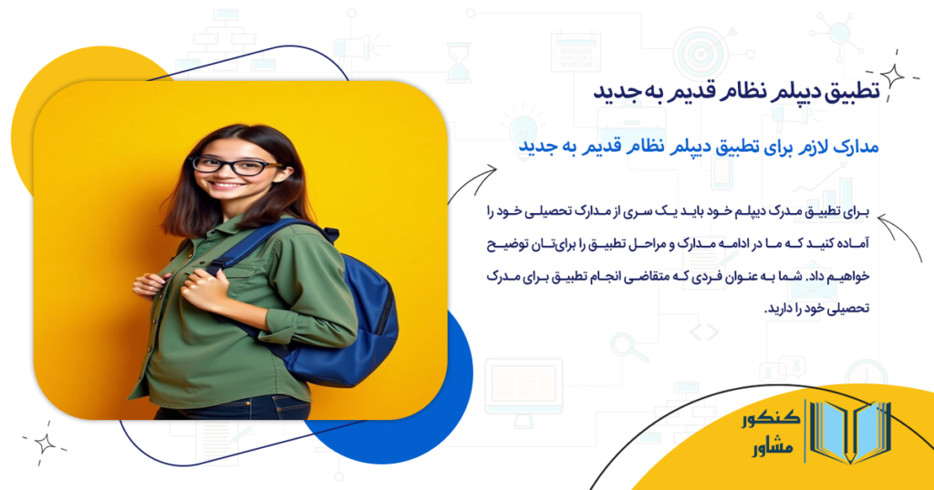 مدارک لازم برای تطبیق دیپلم نظام قدیم به جدید