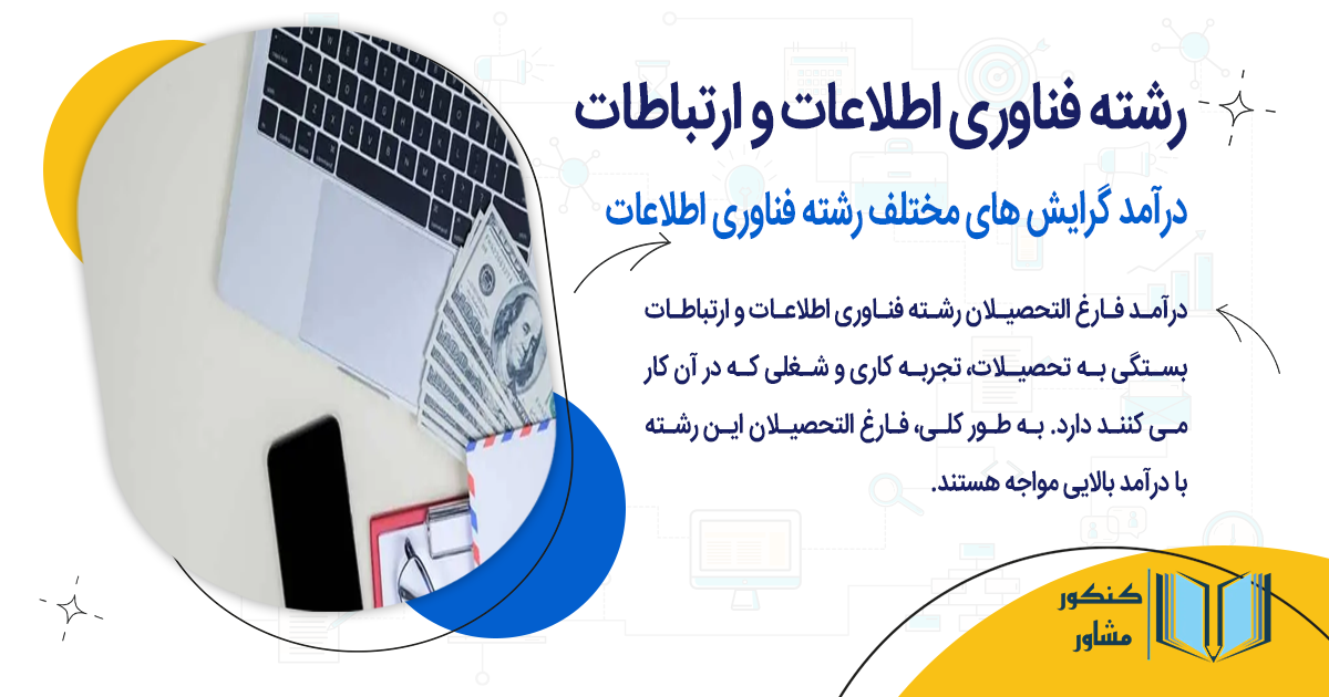 درآمد گرایش های مختلف رشته فناوری اطلاعات