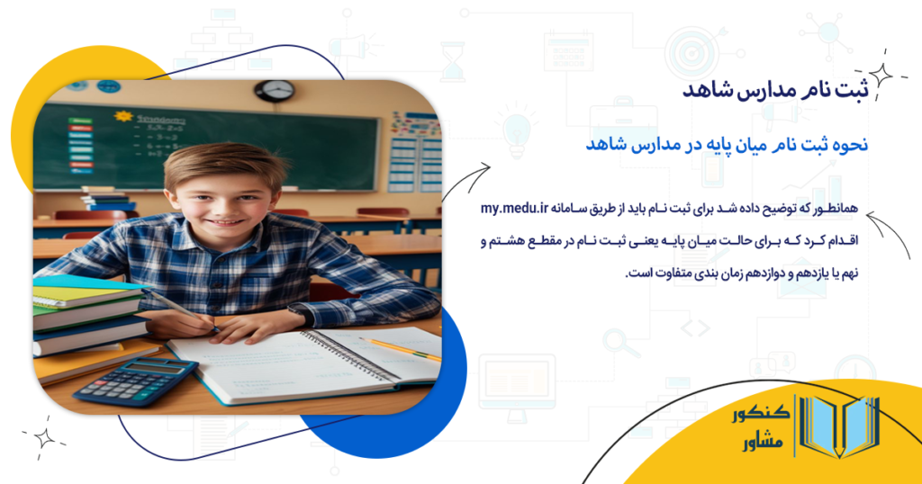 نحوه ثبت نام میان پایه در مدارس شاهد