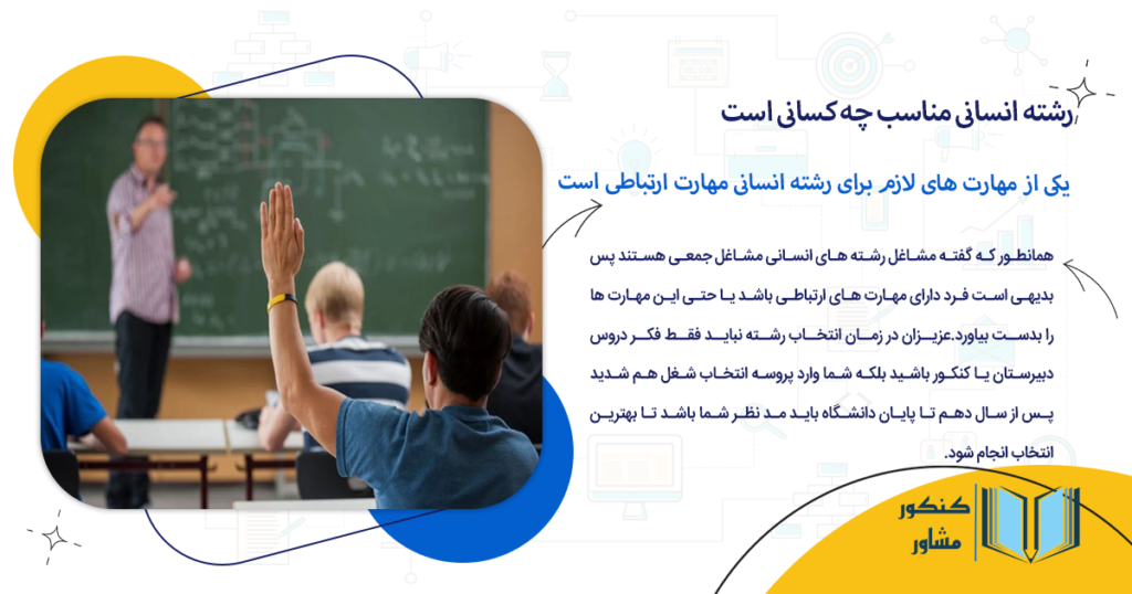 یکی از مهارت های لازم برای رشته انسانی مهارت ارتباطی است