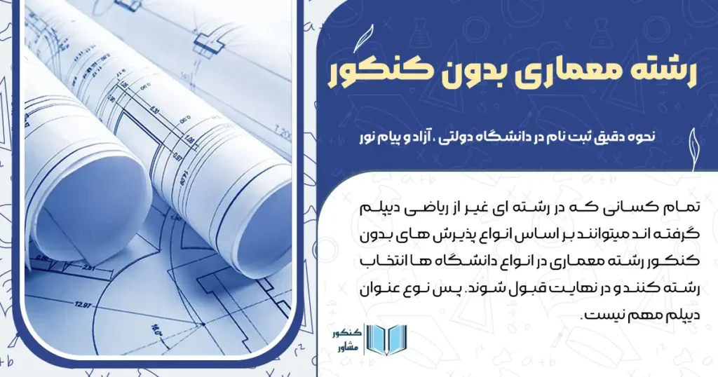رشته معماری بدون کنکور+ نحوه دقیق ثبت نام در دانشگاه دولتی ، آزاد و پیام نور