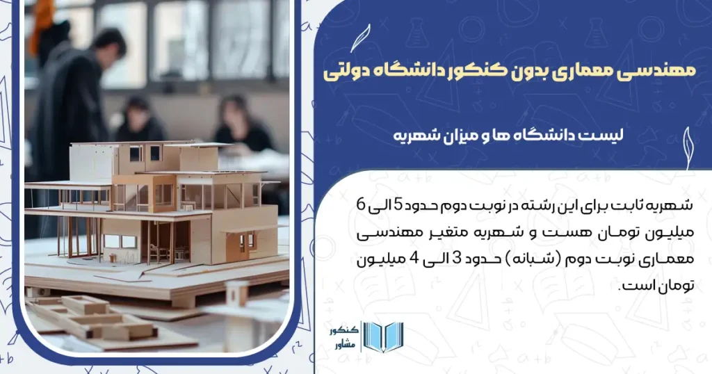 مهندسی معماری بدون کنکور دانشگاه دولتی