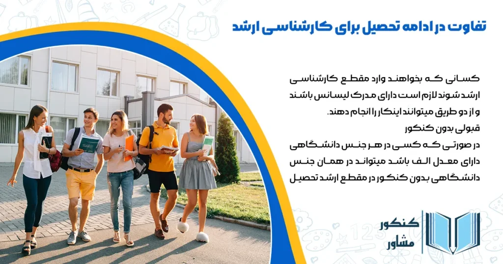 تفاوت در ادامه تحصیل برای کارشناسی ارشد