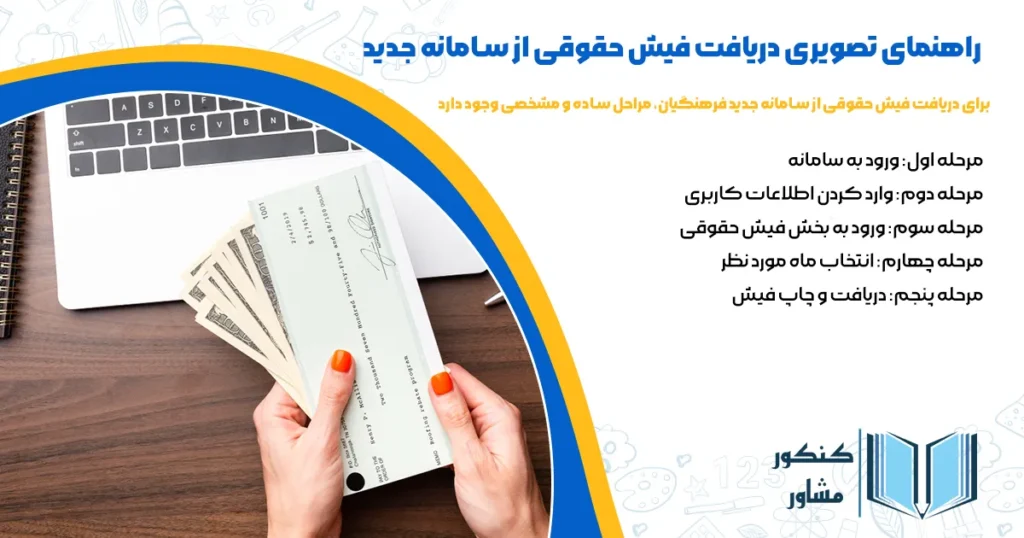 راهنمای تصویری دریافت فیش حقوقی از سامانه جدید