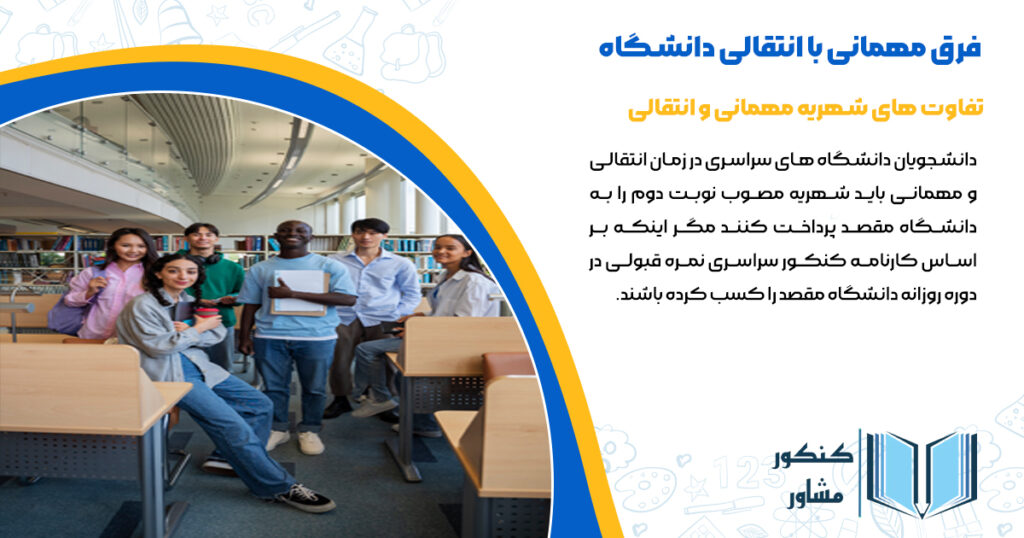 تفاوت های شهریه مهمانی و انتقالی