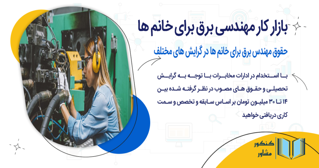 حقوق مهندس برق برای خانم ها در گرایش های مختلف