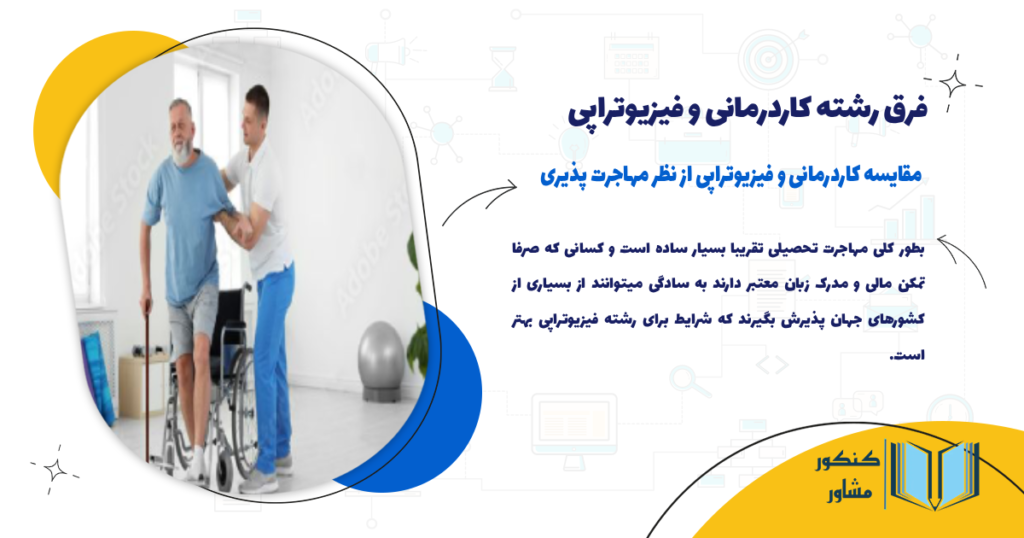 مقایسه کاردرمانی و فیزیوتراپی از نظر مهاجرت پذیری