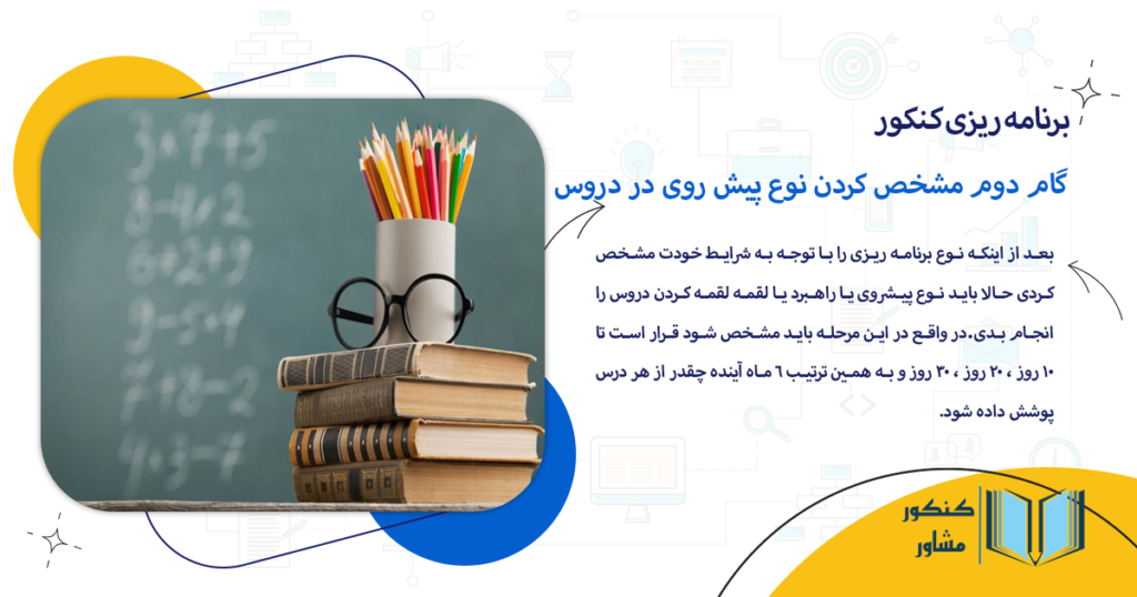 گام دوم مشخص کردن نوع پیش روی در دروس