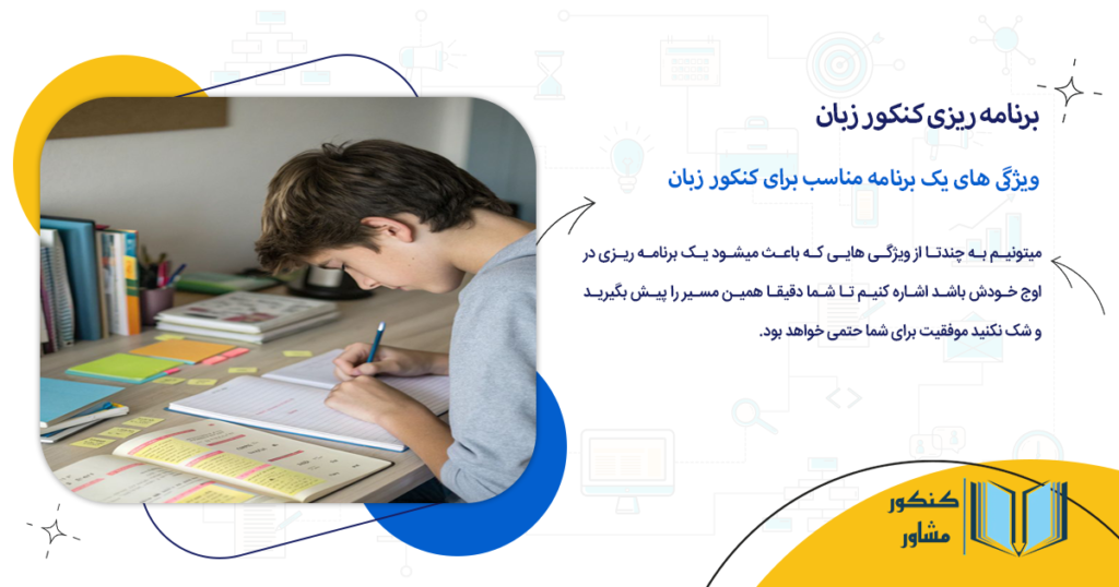 ویژگی های یک برنامه مناسب برای کنکور زبان